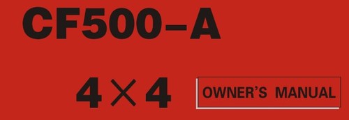 Product picture CFMoto  CF500- A Owners Manual
